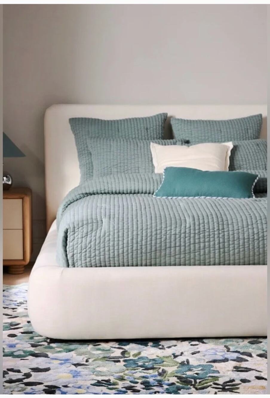 Anthropologie Cotton Jersey Channel Stitch Quilt Size King